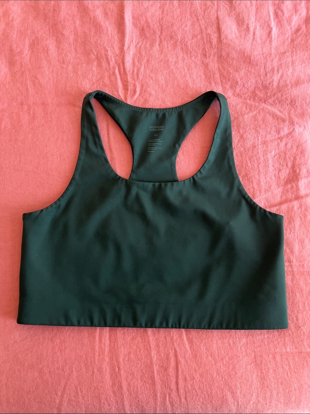 Girlfriend Collective XXL Deep Green Racer Back Sports Bra